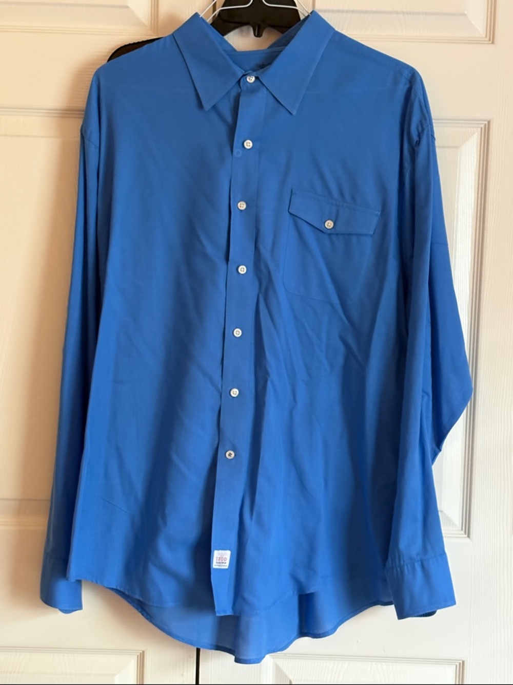 Izod XL Men's Classic Button-Down Shirt in Royal Blue